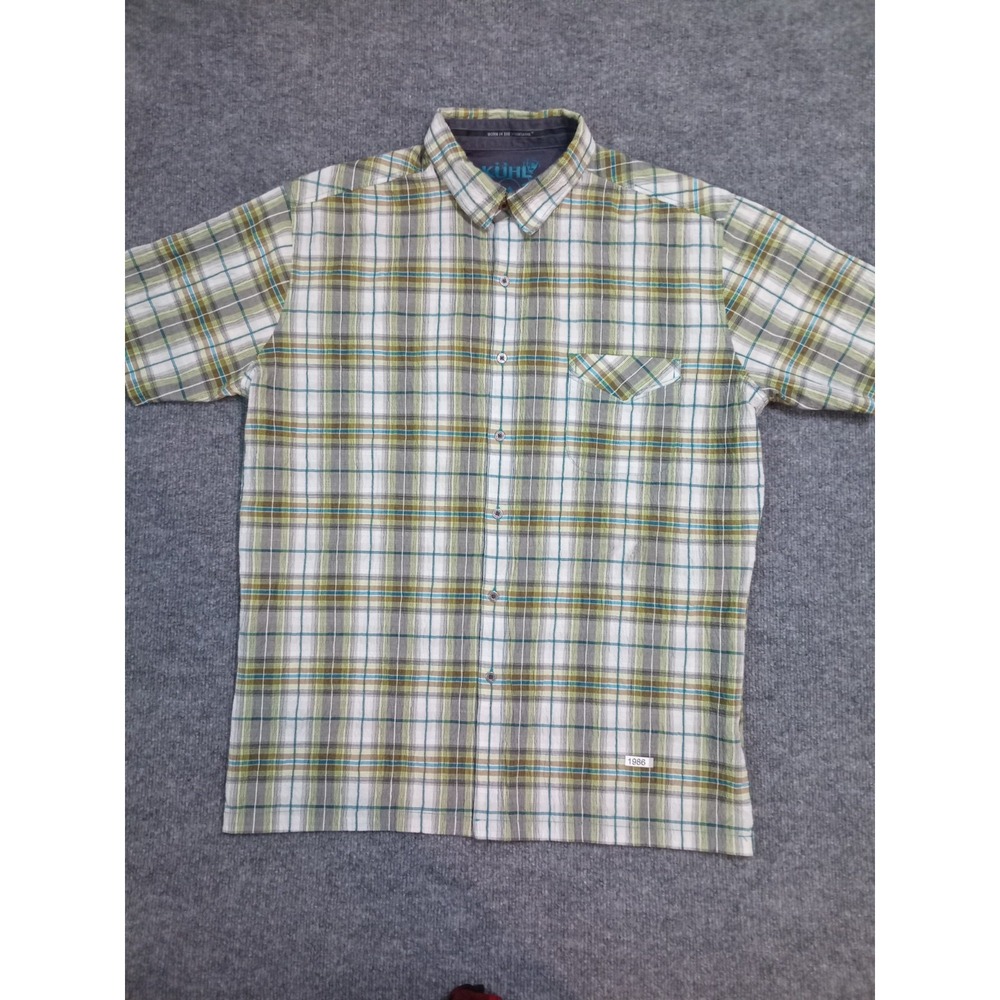 Kuhl Mountain Grown Plaid Button Up Shirt Men's XL Outdoor Hiking Casual